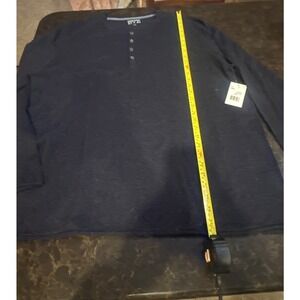 Rye by Hawker Rye Mens XXL Navy Blue Cotton Linen Henley Sweater MGS10095 NWT